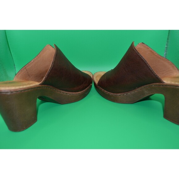Born Leather Platform Slide Heels, Women's Sz 9, Brown - Picture 5 of 7